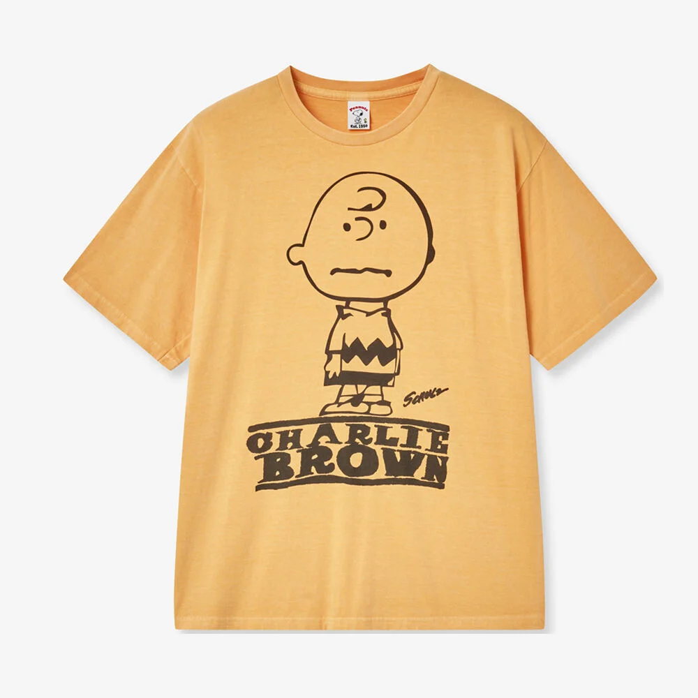 Charlie 啡色 Pigment T恤 (YELLOW)
