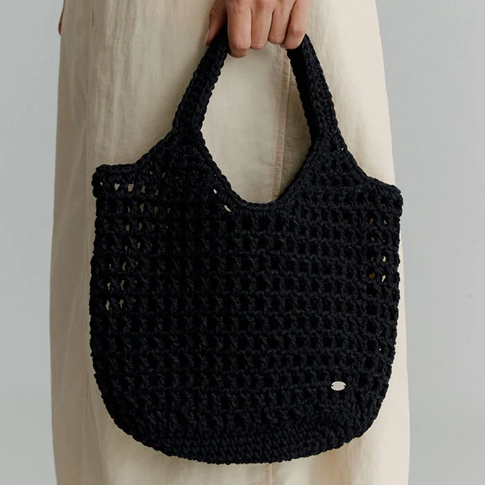 Knitted Tote Bag(Black)