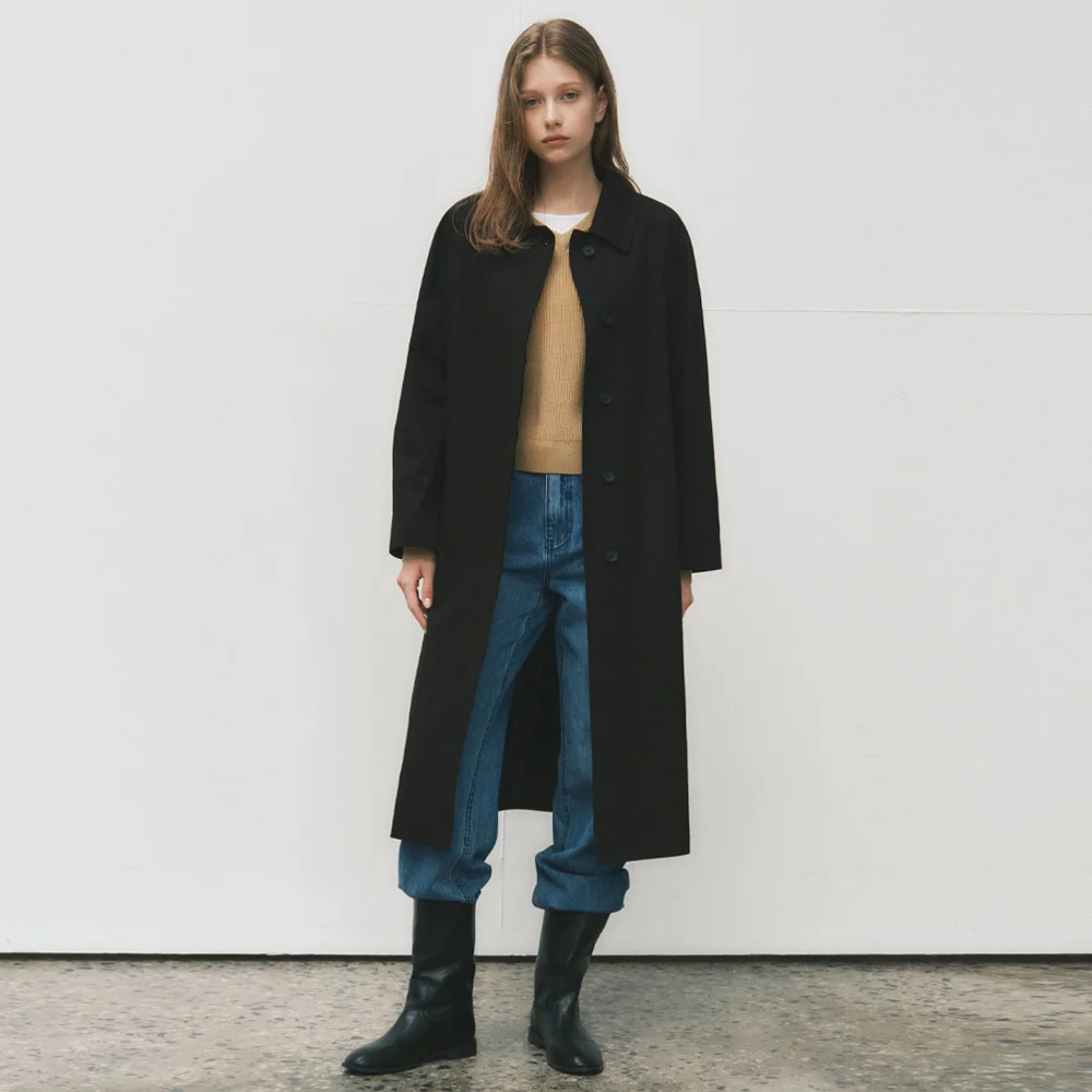 W/Mac Trench Coat_BLACK(W25-OT04)