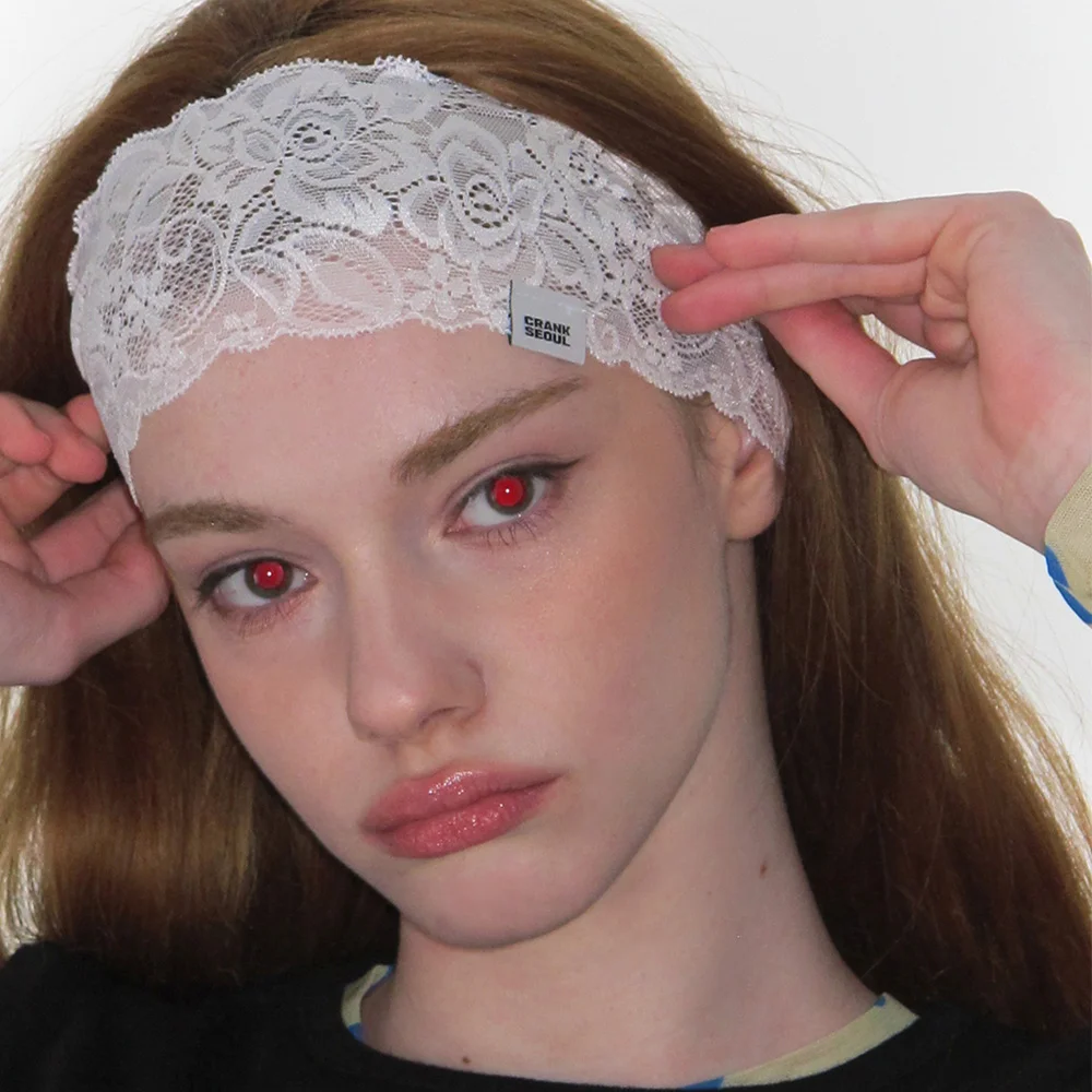 LACE VEIL HEADBAND_WHITE