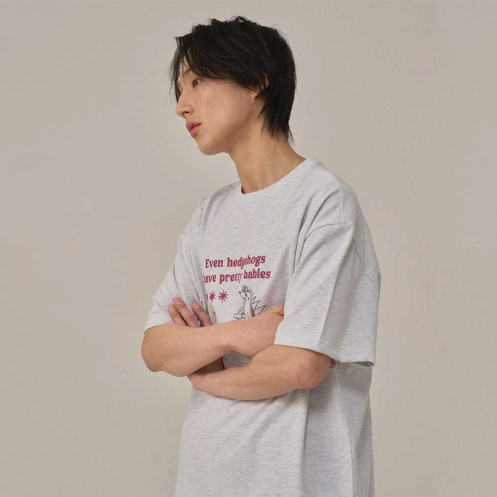 BP Hedgehog T-Shirt_WHITE MELANGE