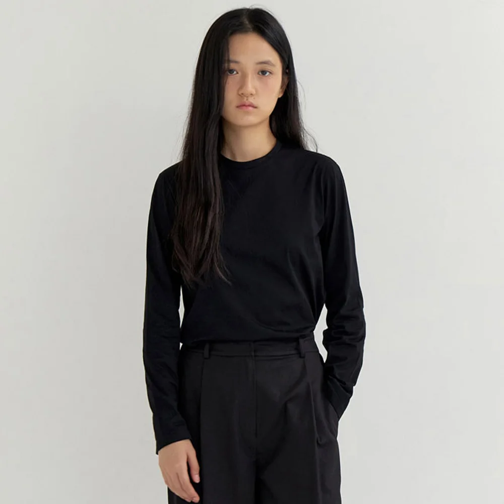 silket cotton T-shirts-black