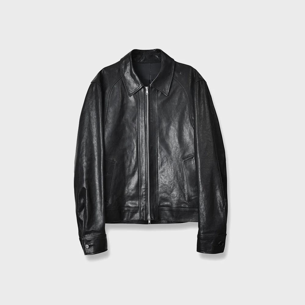 Leather Blouson, Black