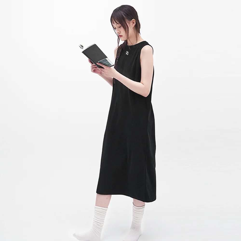 TERRIUS LONG ONE-PIECE DRESS_ #MATTE DUSK BLACK