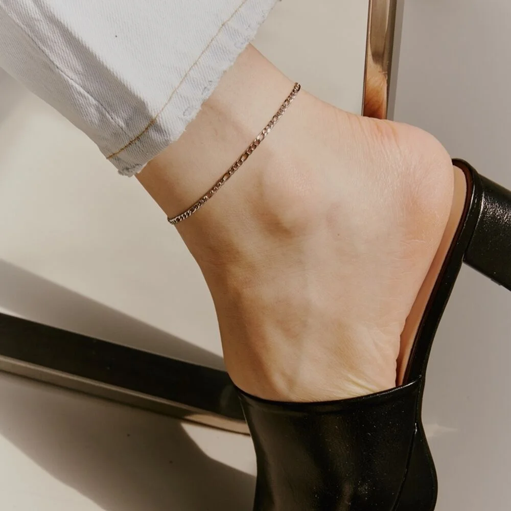 Flat 2 Shape Chain Anklet