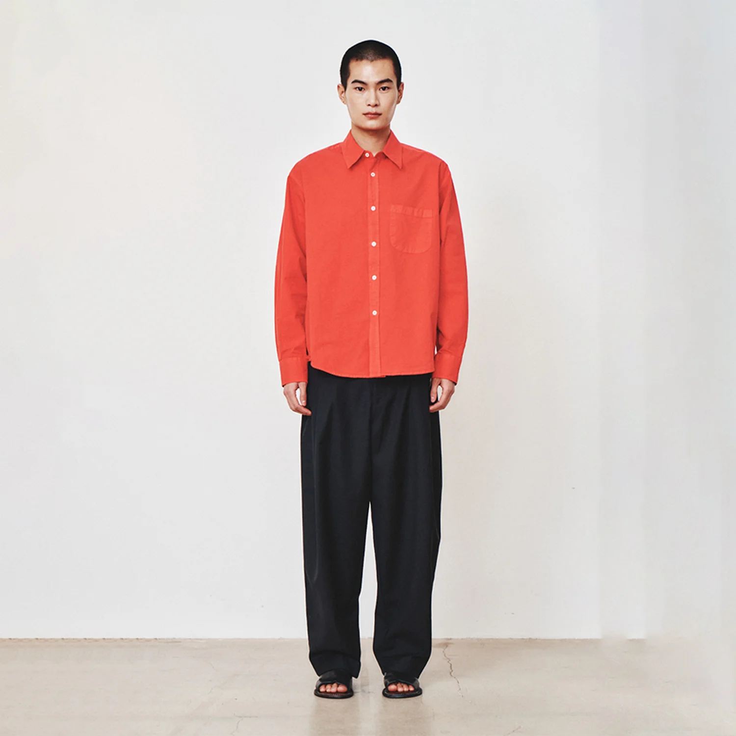 Saint Garment-dyed Shirt_ Red