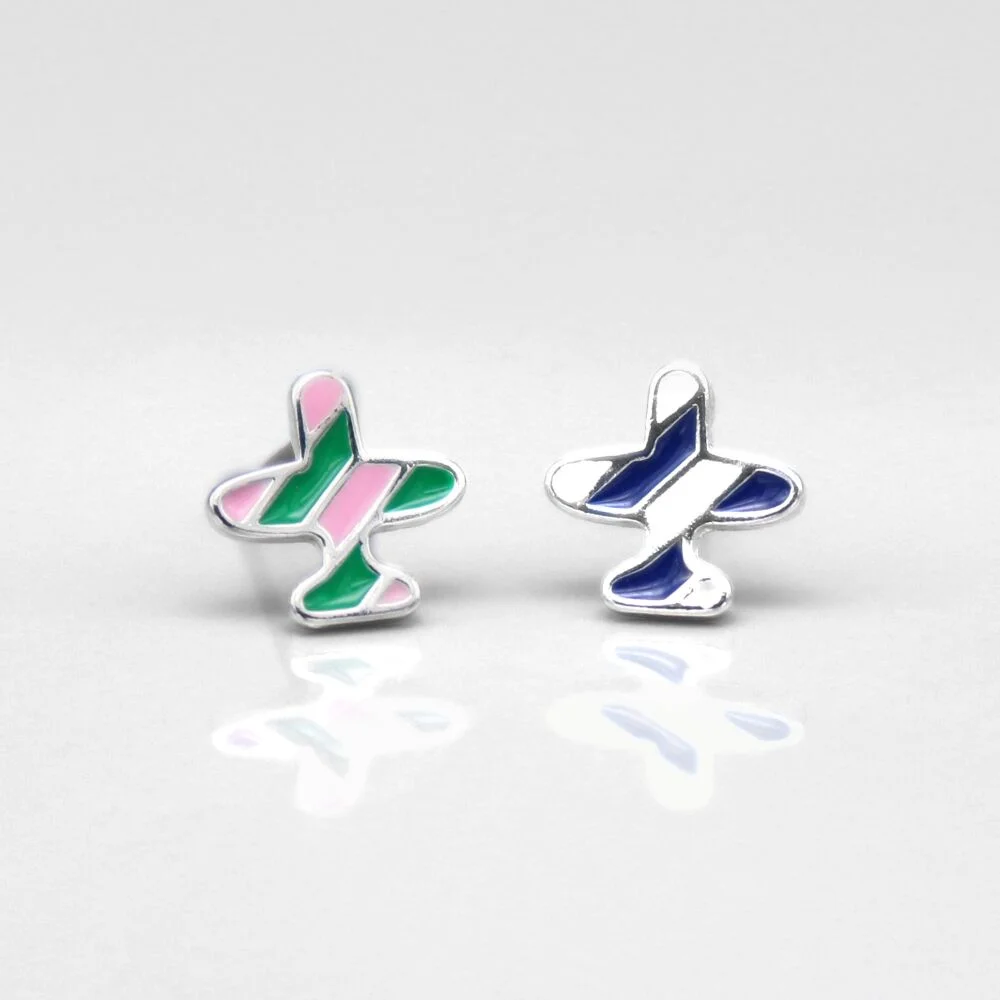 Signature airplane color pin Eearing 標誌款 飛機 色 簡約 耳環