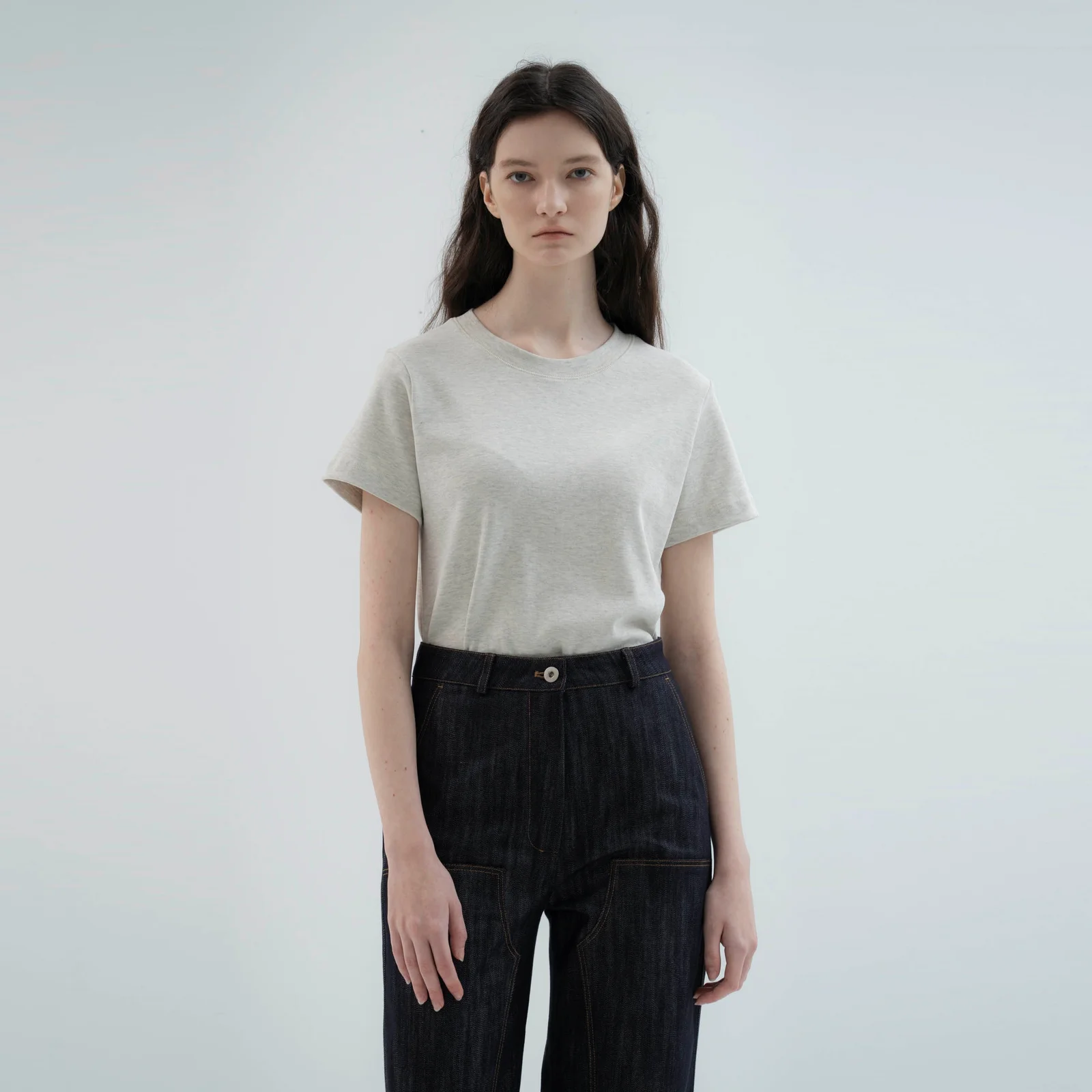 Cotton Slim Tee(Oatmeal)