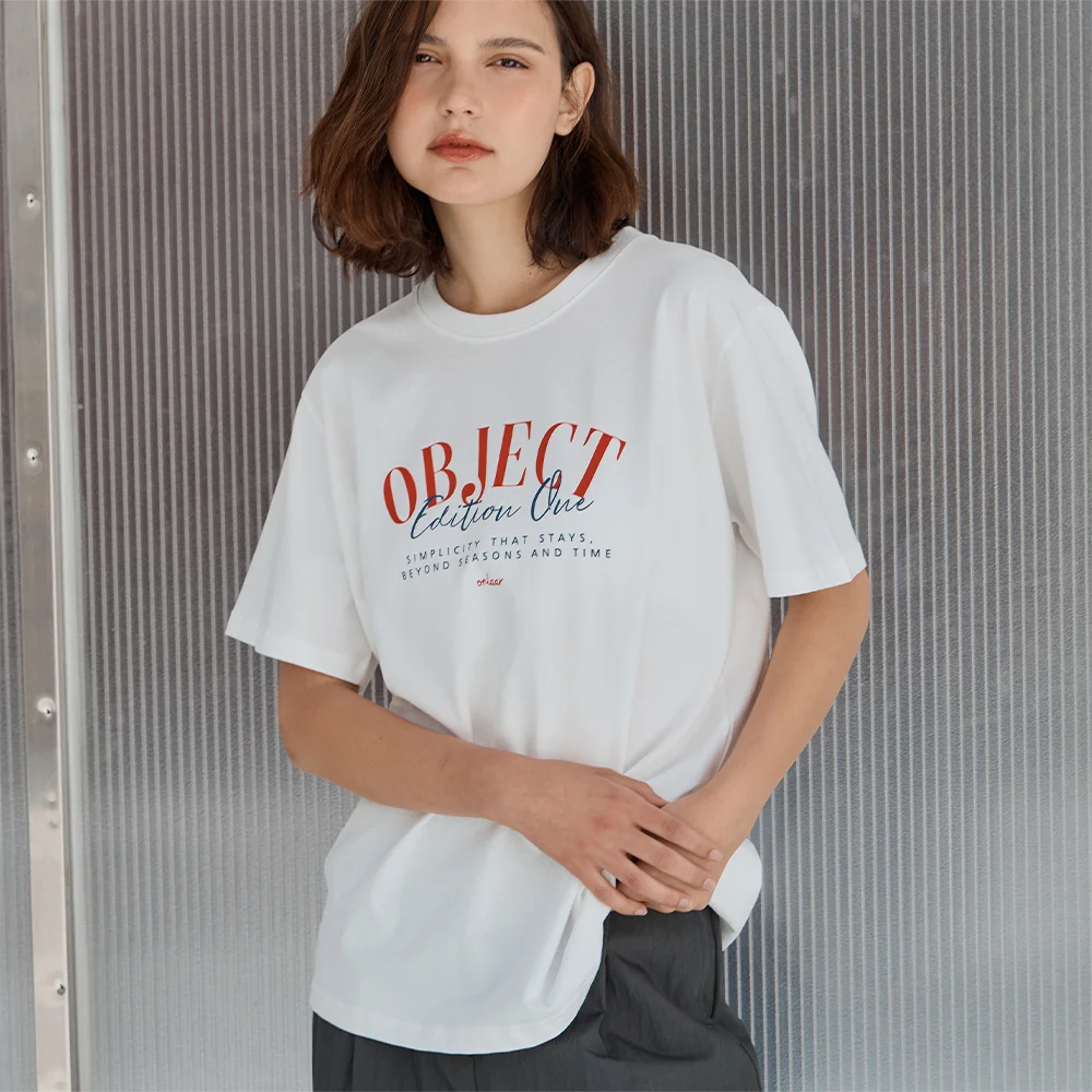 Silket Cotton Object Oversized T-shirt _Ivory