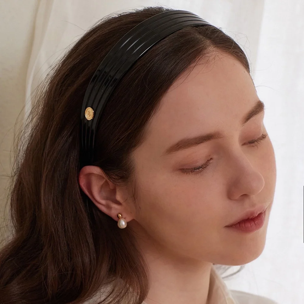 Line Wide HairBand(Black)