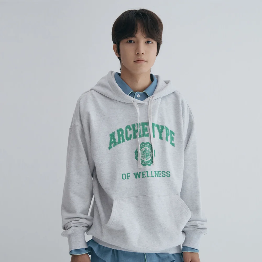 Archetype 印花 男裝 連帽衫 LIGHT MELANGE GREY