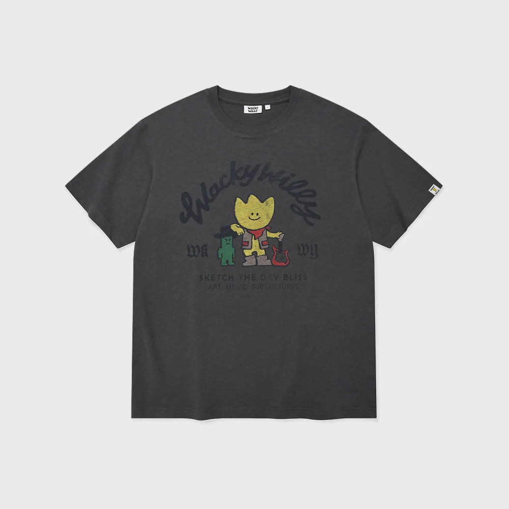 Kiki&Poco 竹節紗 短袖 T恤 炭灰色