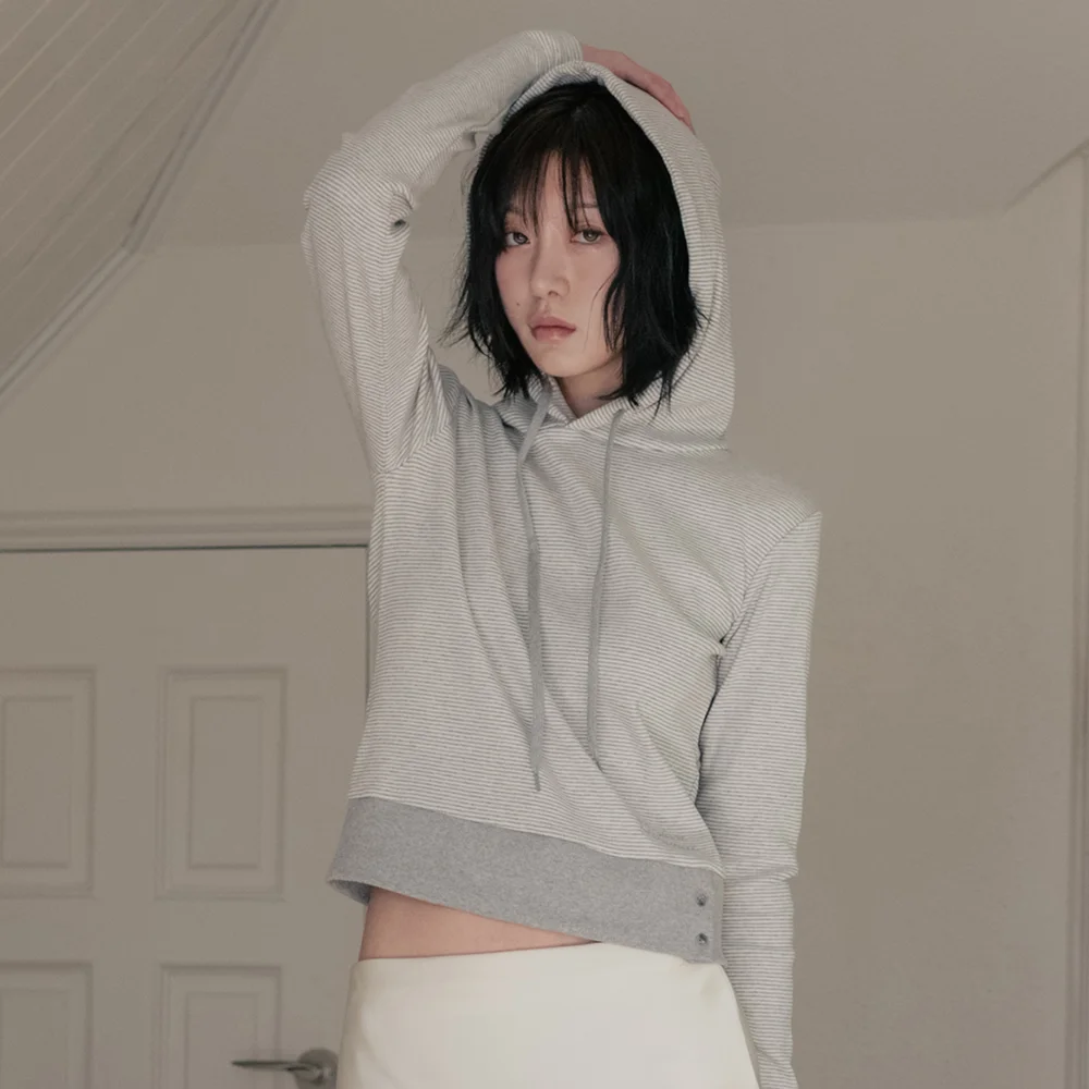 HCH 修身 條紋 連帽衫