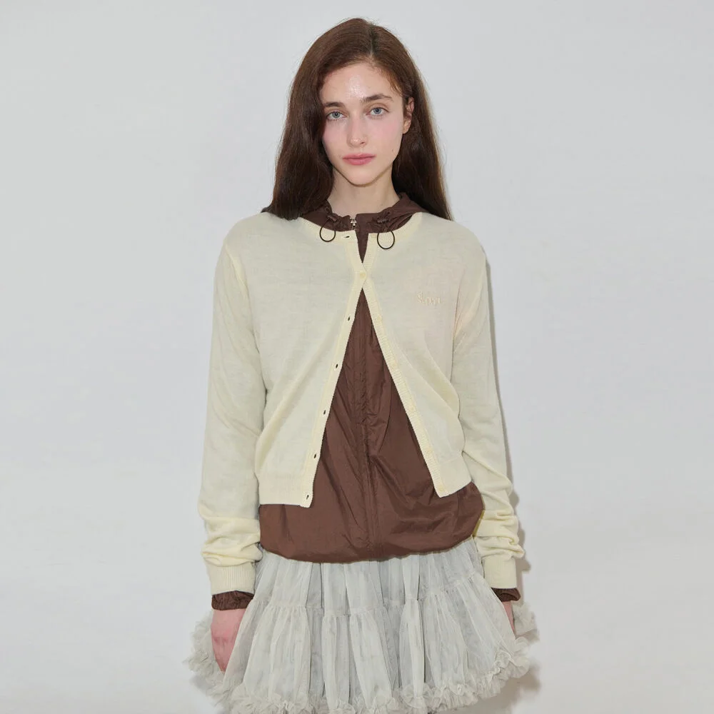 Sinoon Logo Cardigan (Pale Yellow)