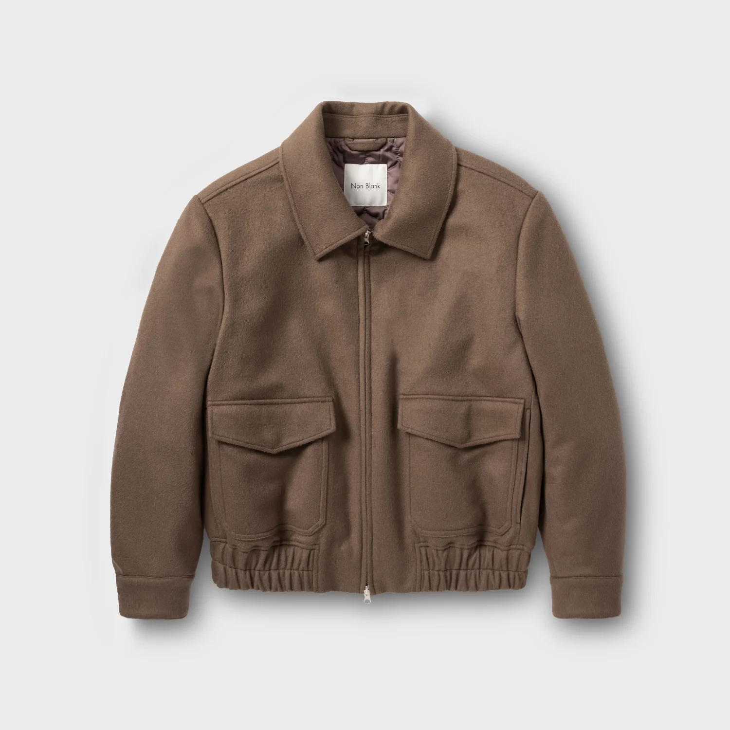 羊絨 混紡 短身外套_CAMEL BROWN