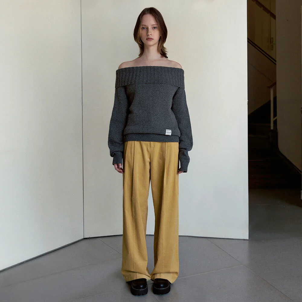 Corduroy Wide Pants (Mustard)
