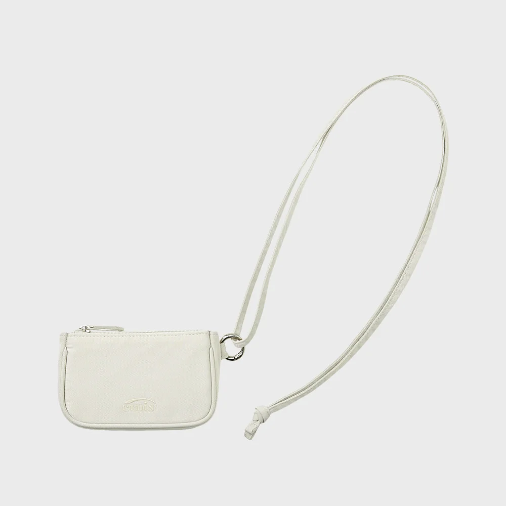 TONAL ZIP CARD HOLDER-ASH BEIGE