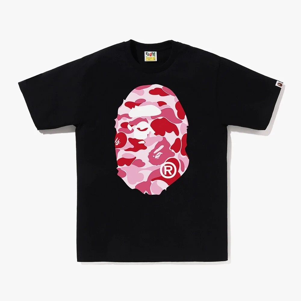 ABC 迷彩 大 Ape 頭 T恤(M) BLACK/PINK