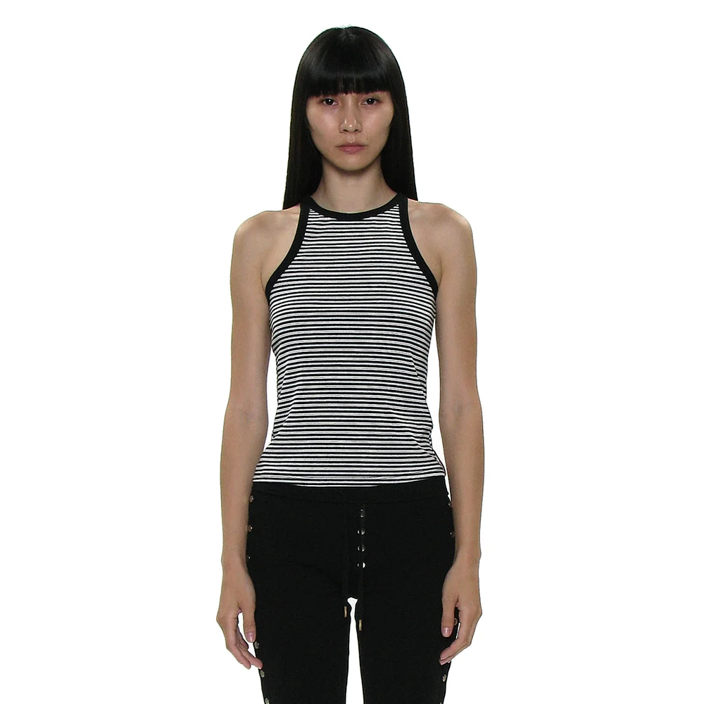 PWC STRIPE RIBBED RACERBACK TANK_BLACK