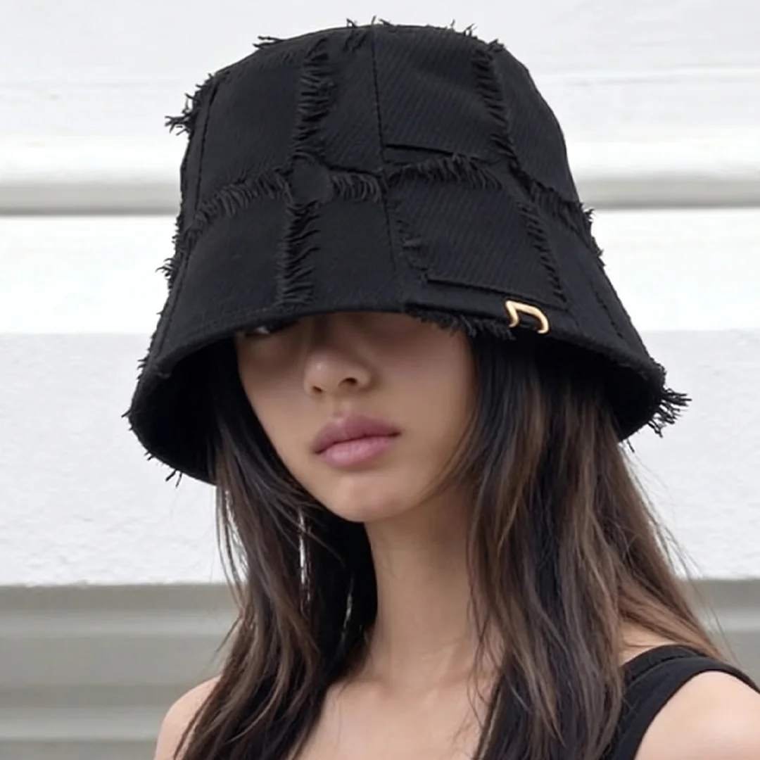 流蘇 細節 復古 秋季 冬季 女裝 陽光 防護 漁夫帽 STAND BUCKET / BLOCK TASSLE / BLACK