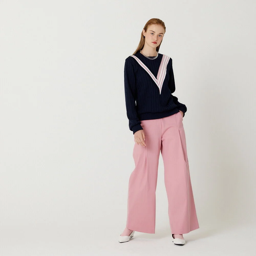 ONE TUCK COLOR COTTON PANTS(PINK)