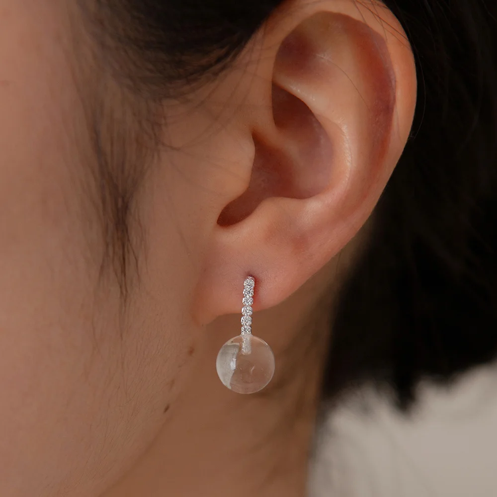 clear cubic drop earring