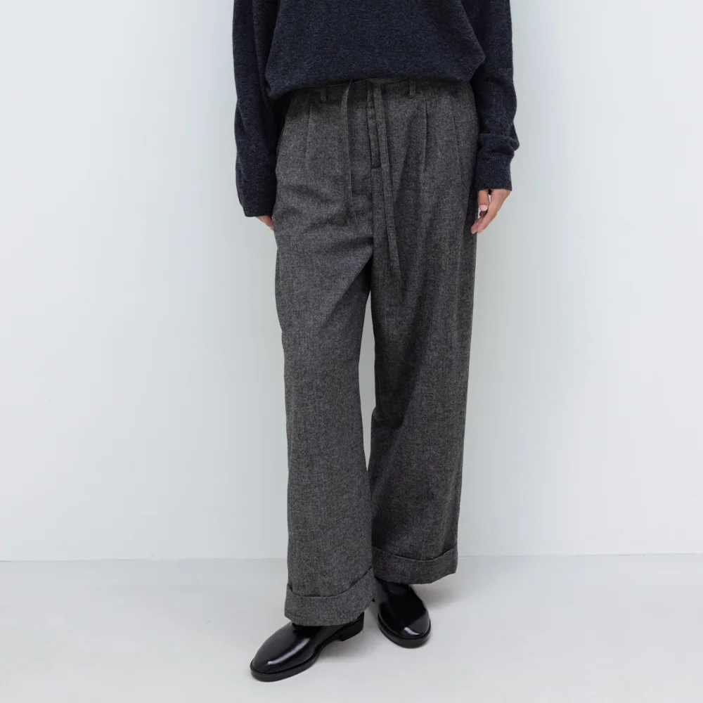 Wool String Trousers (Charcoal)