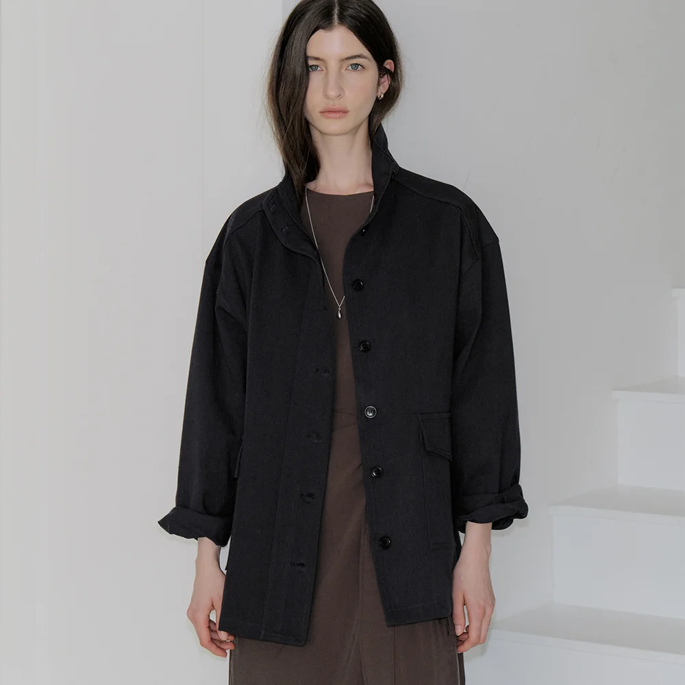 high-neck work jacket (navy) orc 6124