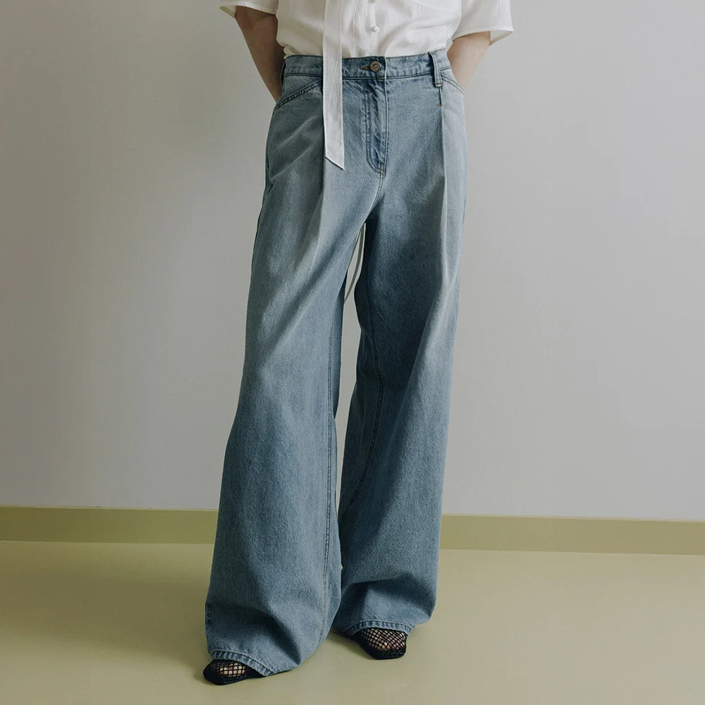 Loose Tuck Denim Pants SJ6ML781-22