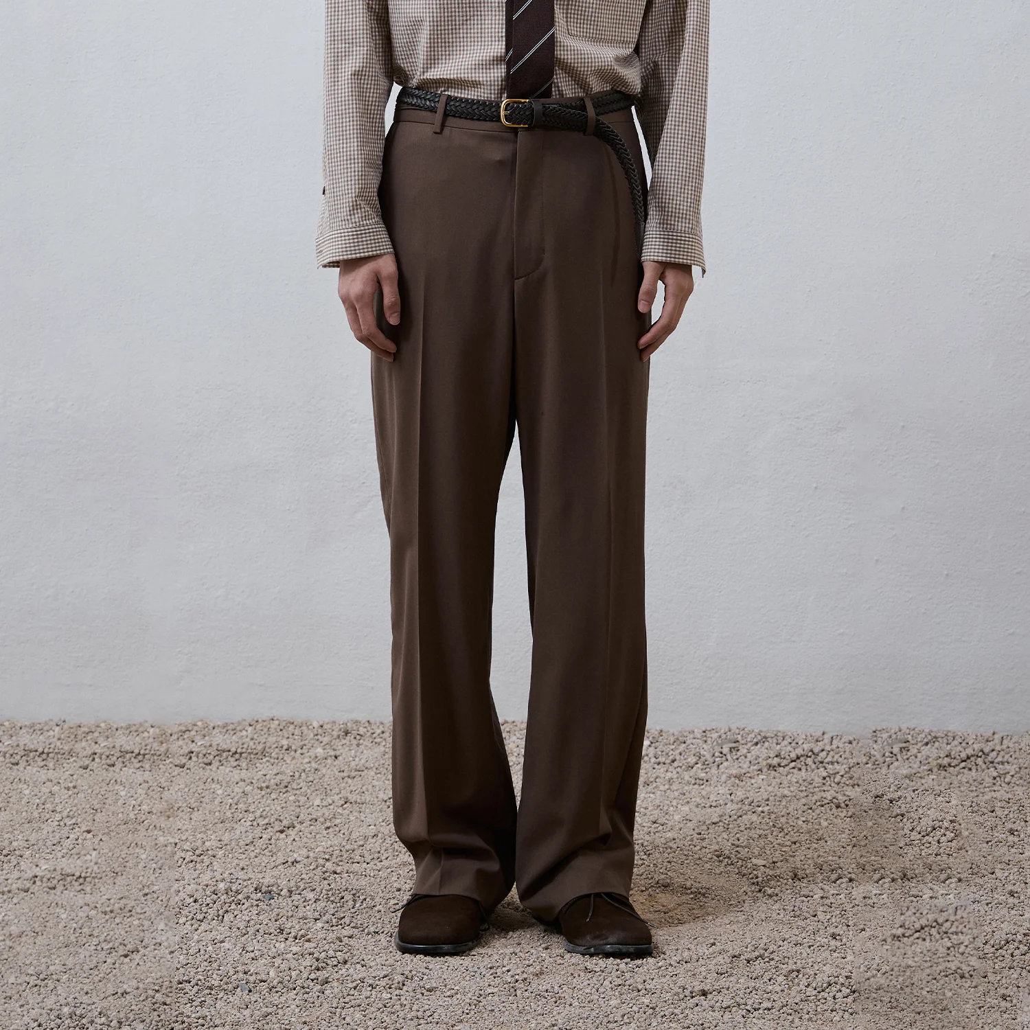 Waist line Trousers - Brown