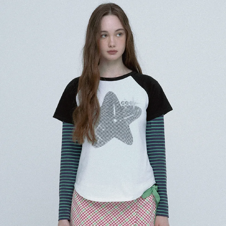 STAR RAGLAN T-SHIRT (BLACK)