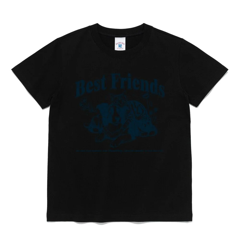 Friendship 手繪 藝術 女裝 短袖T恤 (黑色)