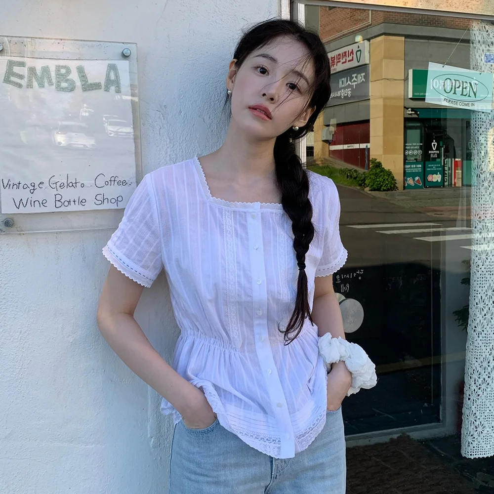 Petit lace blouse_ivory