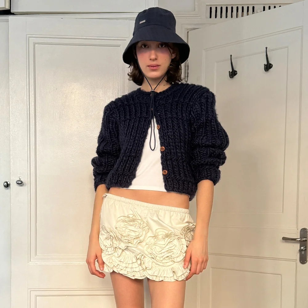 Hand Made Short Cardigan (Navy)