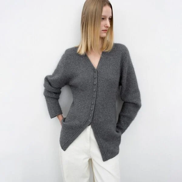 ANGORA BLENDED KNIT CARDIGAN(CD-2234)