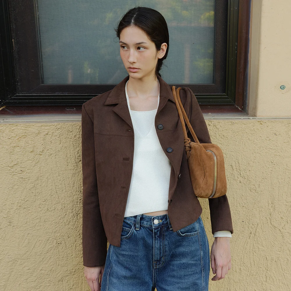 Rino Suede Single Jacket (Deep Brown)