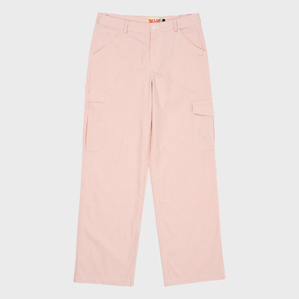 DAMP STRIPE CARGO PANTS_PINK