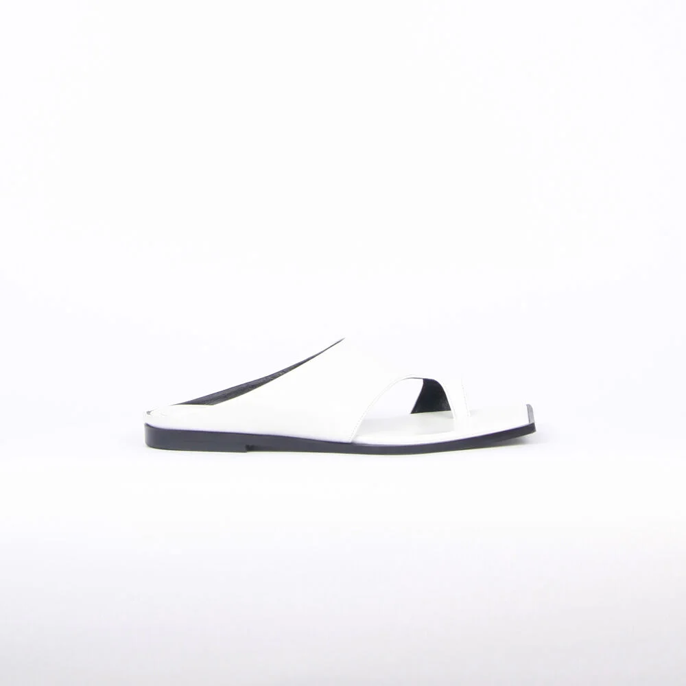 Diana Leather Slides White
