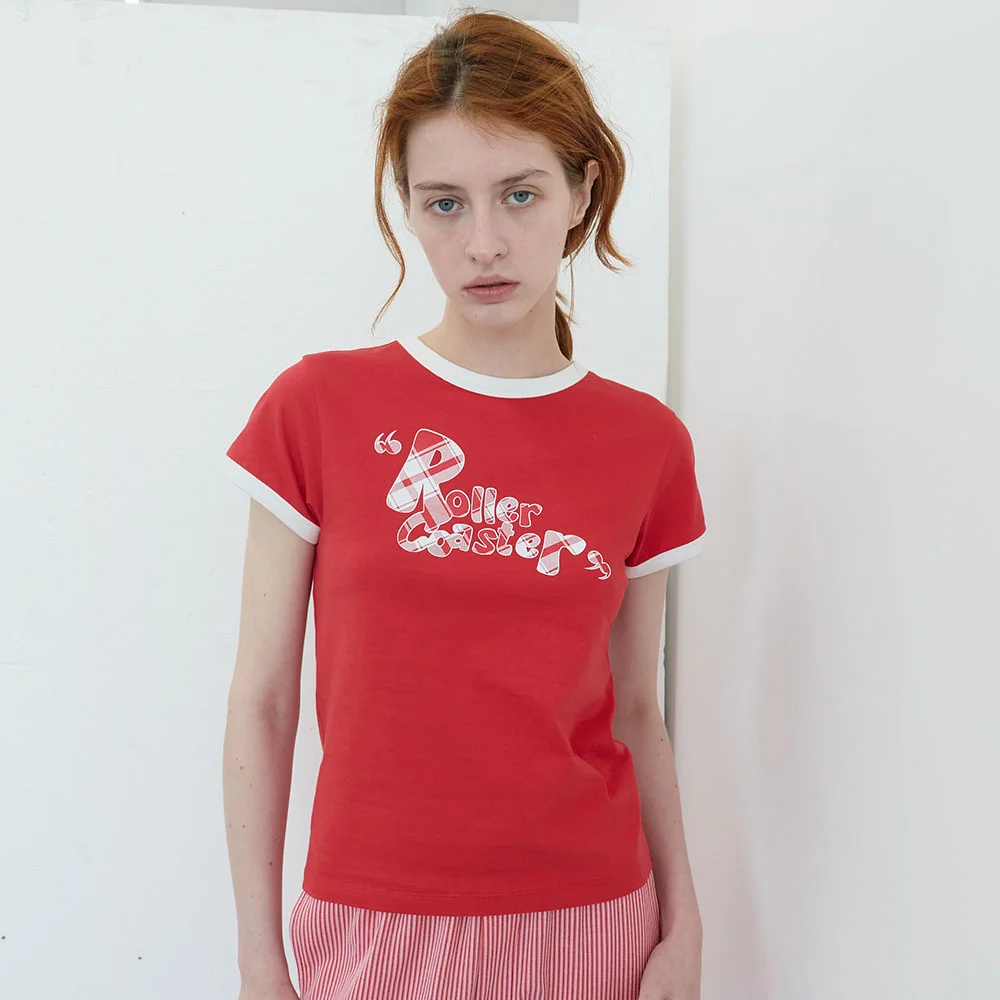 ROLLER COASTER Ringer T恤 (Red)