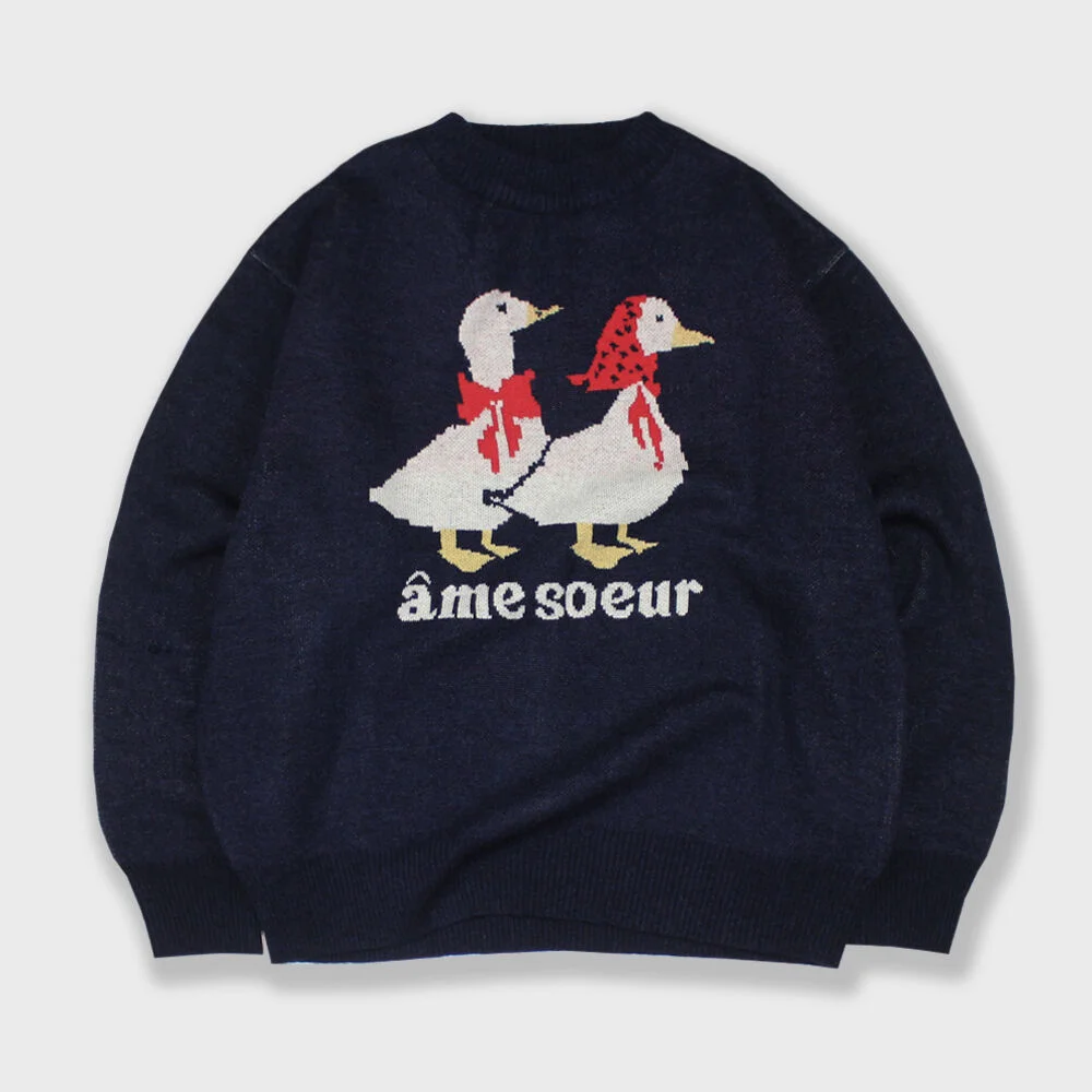 Animal Knit(NAVY)