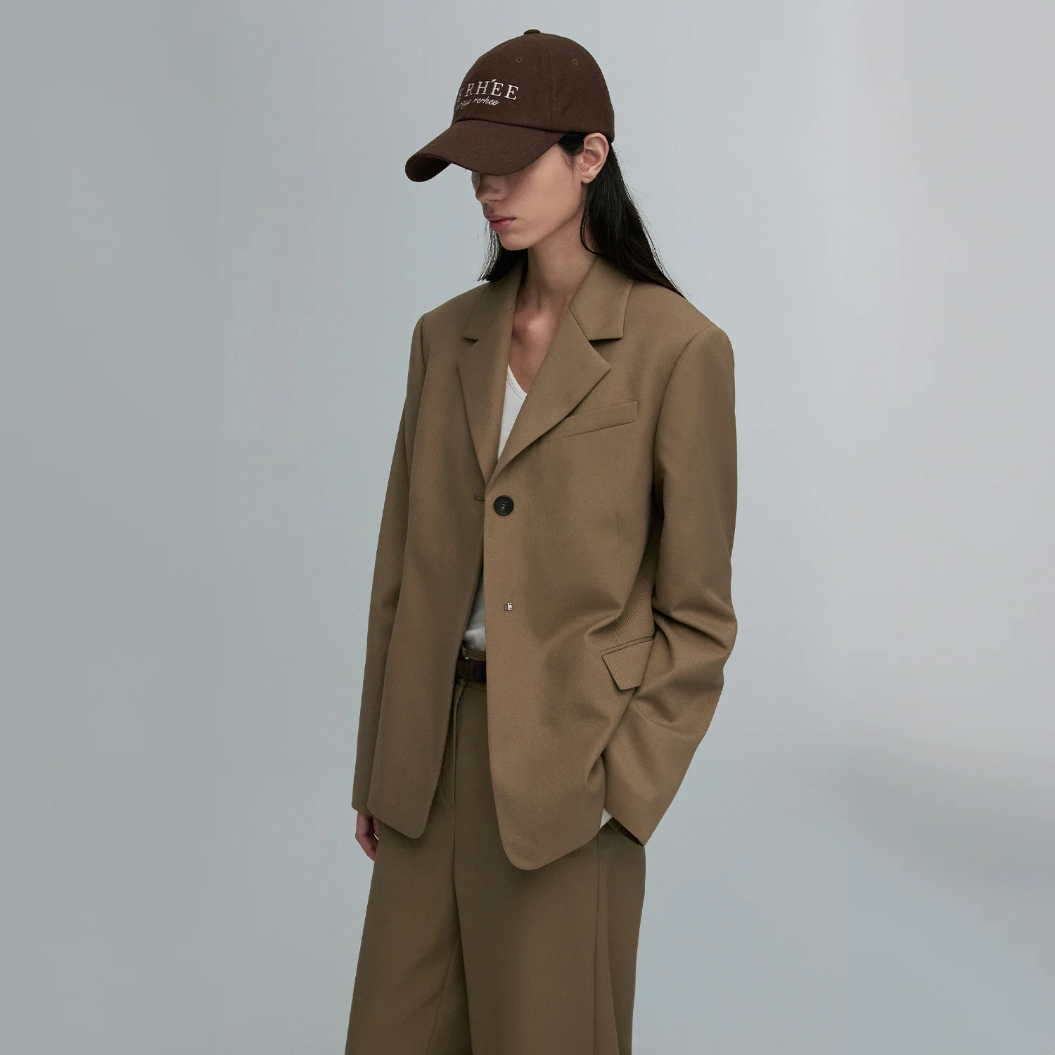 WOOL BLEND OVERSIZED BLAZER TAUPE