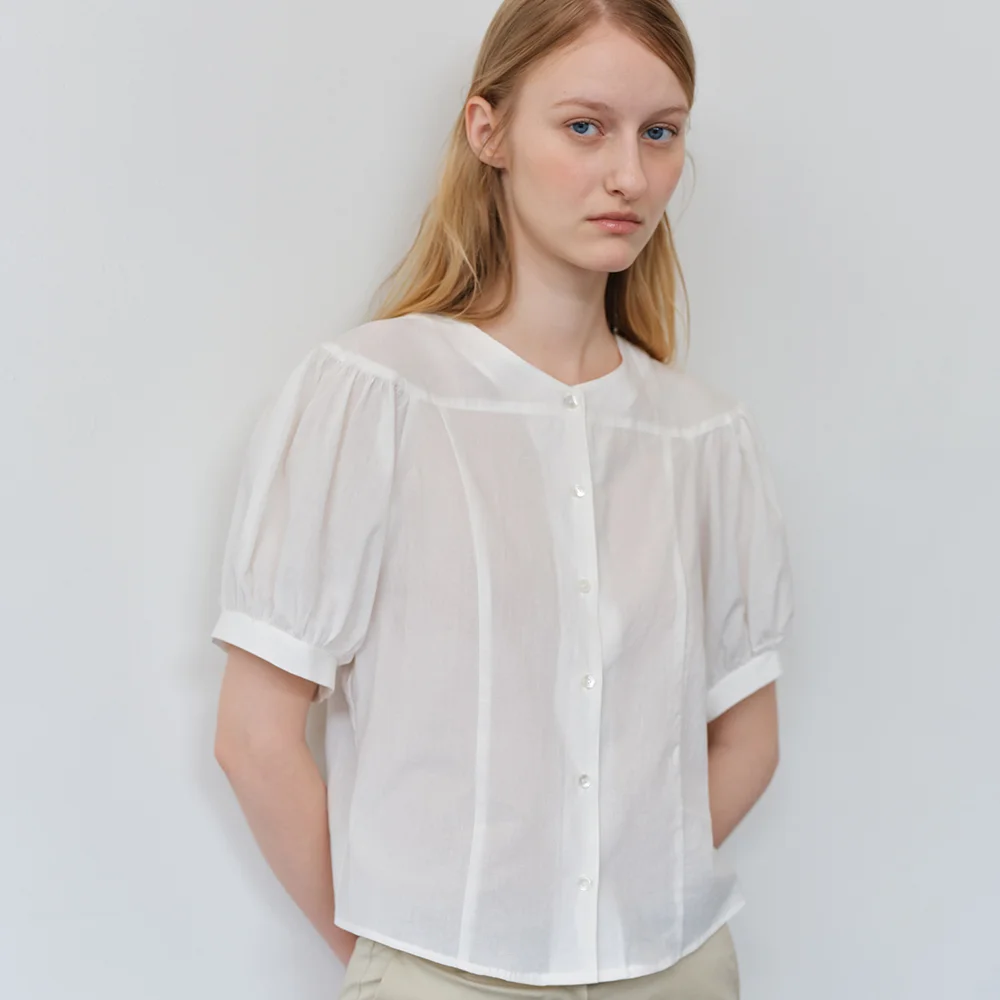 Volume Puff Blouse(White)