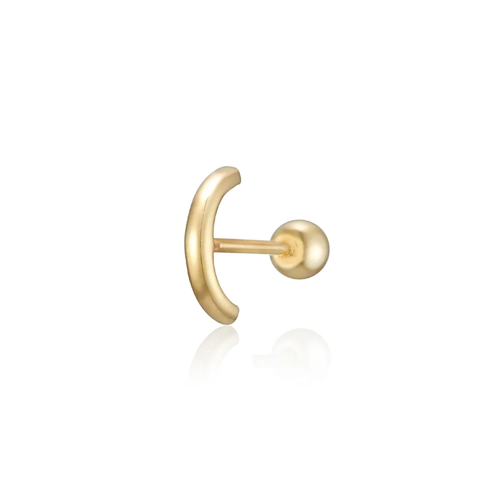 14k Crescent 月相 穿環 (14k金色) #LCPI01