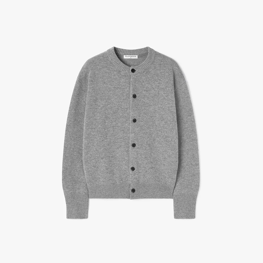 Nights Crop Knit Cardigan GREY