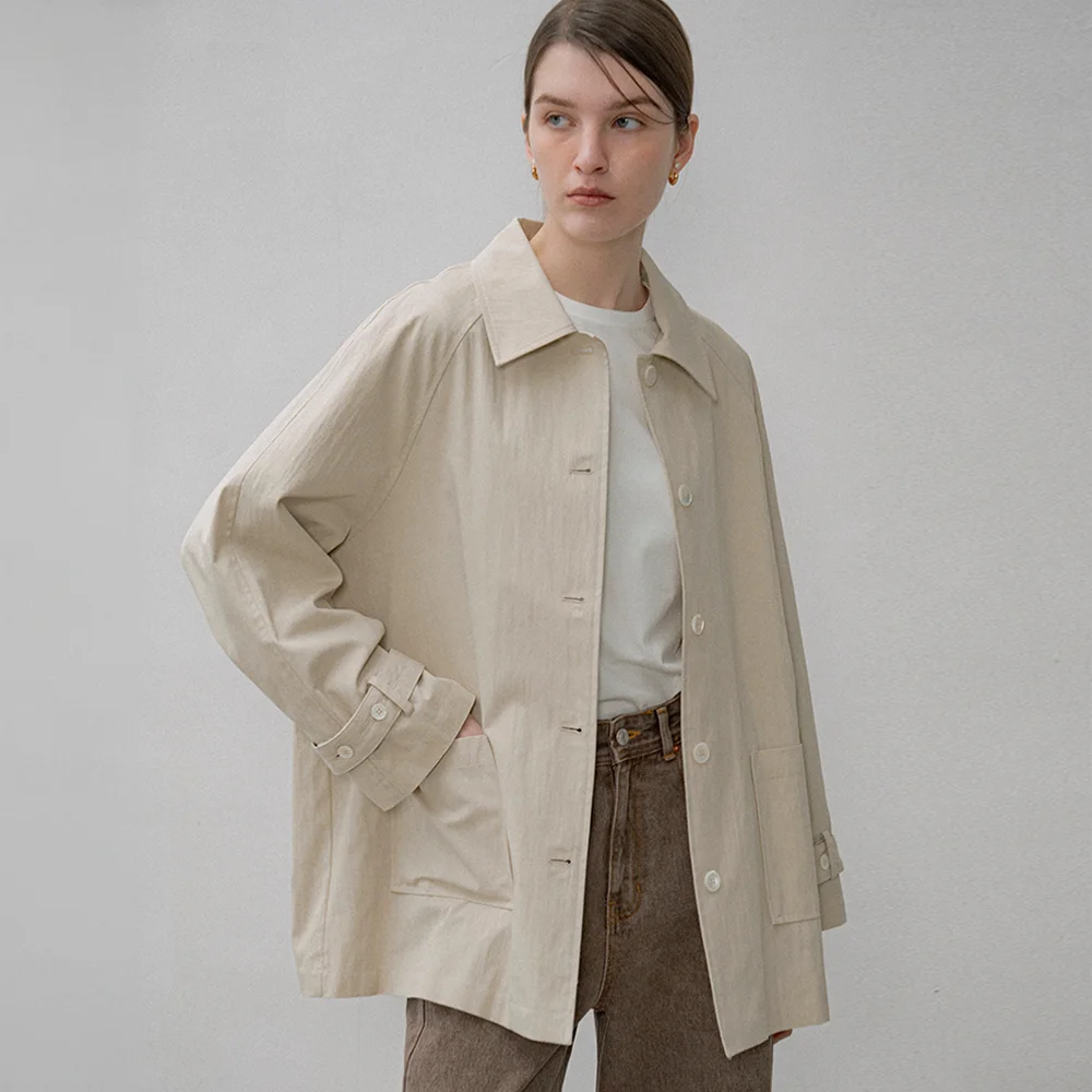 SIOT4140 核心 風衣 外套_Light beige
