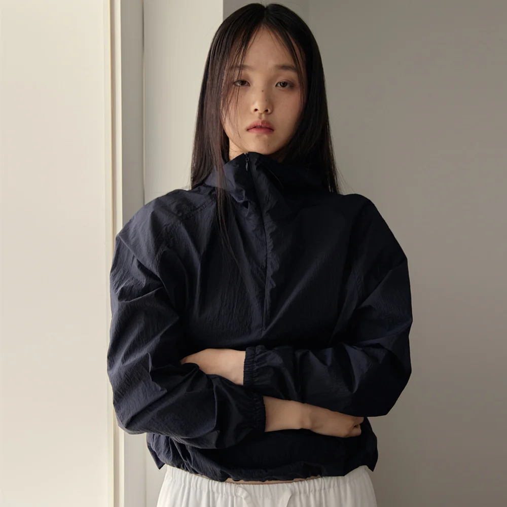 Nylon Hooded Anorak (Navy)