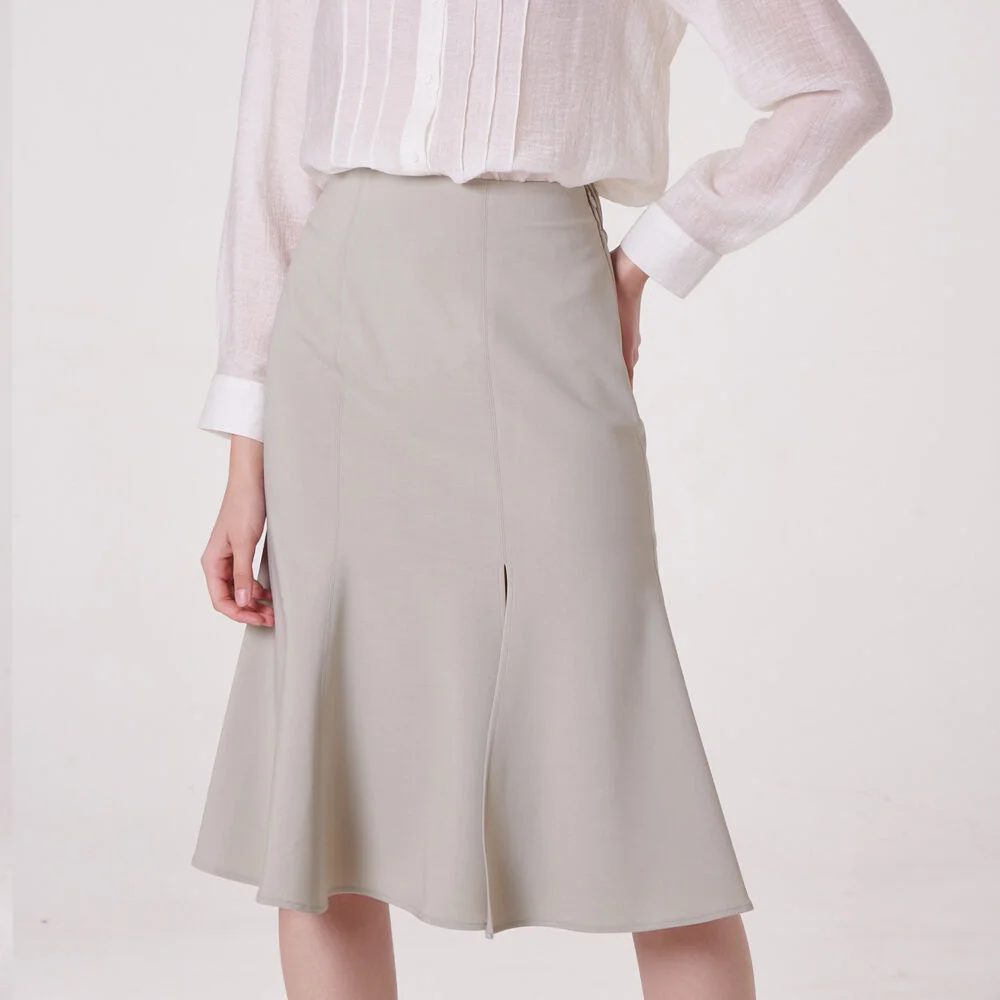 mermaid skirt_ khaki grey