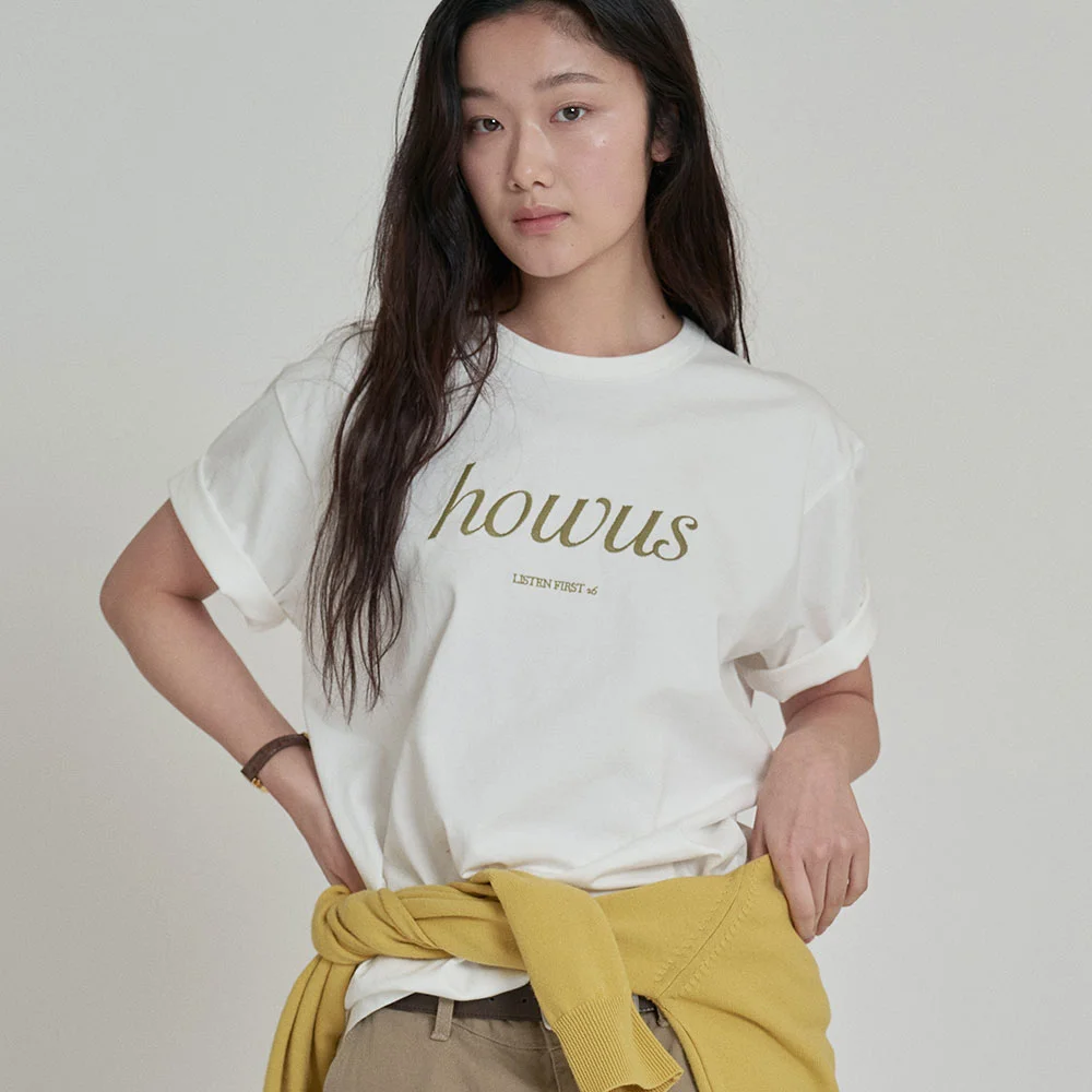 LISTENING HALF T-SHIRT (IVORY)