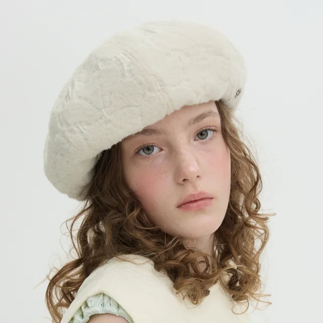 Wide Volume Beret - Ivory