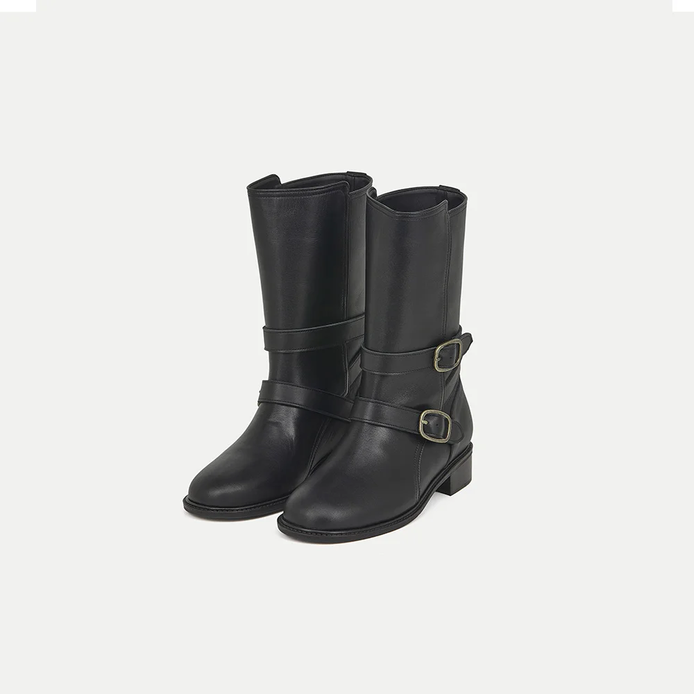 BELT MID BOOTS (BLACK)